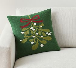 Mistletoe Crewel Pillow