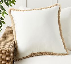 Open Box: Sunbrella® Solid Fringe Outdoor Pillow (24") - Natural