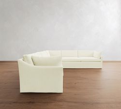 Reya Slipcovered 3-Piece L-Shaped Sectional (125")