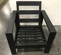 Open Box: Malibu Metal Outdoor Lounge Chair Frame, Black