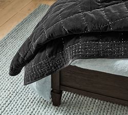 Velvet Handcrafted Box Stitch Quilt