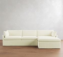 Reya Slipcovered Chaise Sectional (133")