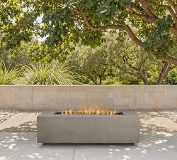 Burrows Steel Rectangular Propane Fire Pit Table with Lid Cover (42"-70")