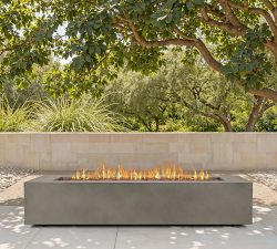 Burrows Steel Rectangular Propane Fire Pit Table with Lid Cover (42"-70")