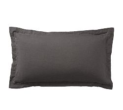 Open Box: Belgian Flax Linen Shams, King, Set of 2 - Ebony