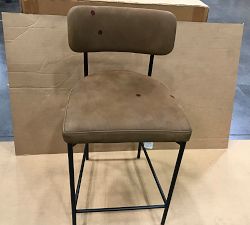 Open Box: Maison Leather Counter Height Bar Stool (24") - Nubuck Camel