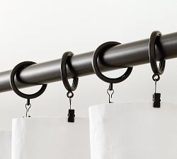 Slim Quiet-Glide Curtain Clip Rings - Set of 10