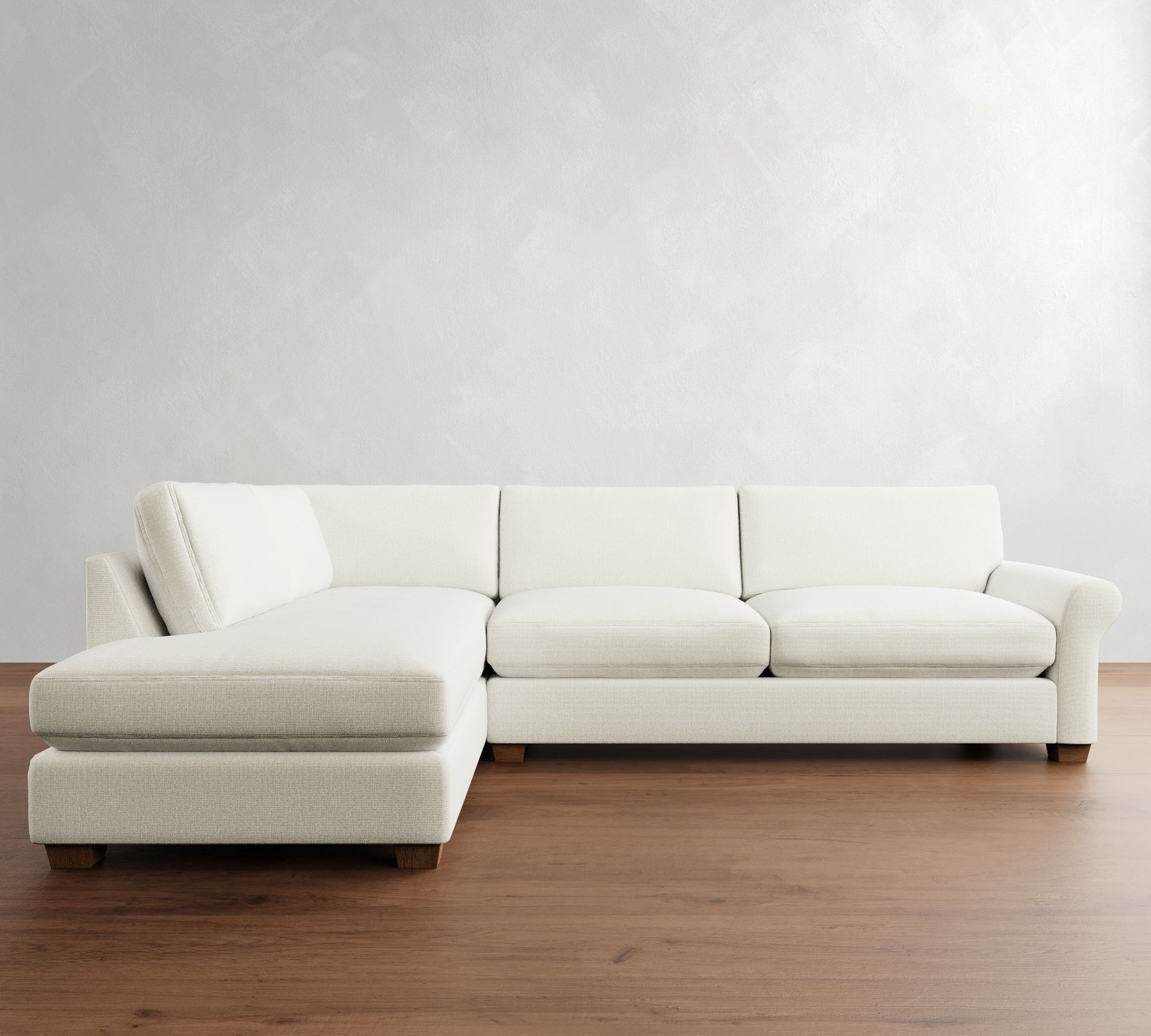 PB Comfort Modern Roll Arm Return Bumper Sectional (124") - thumbnail 3