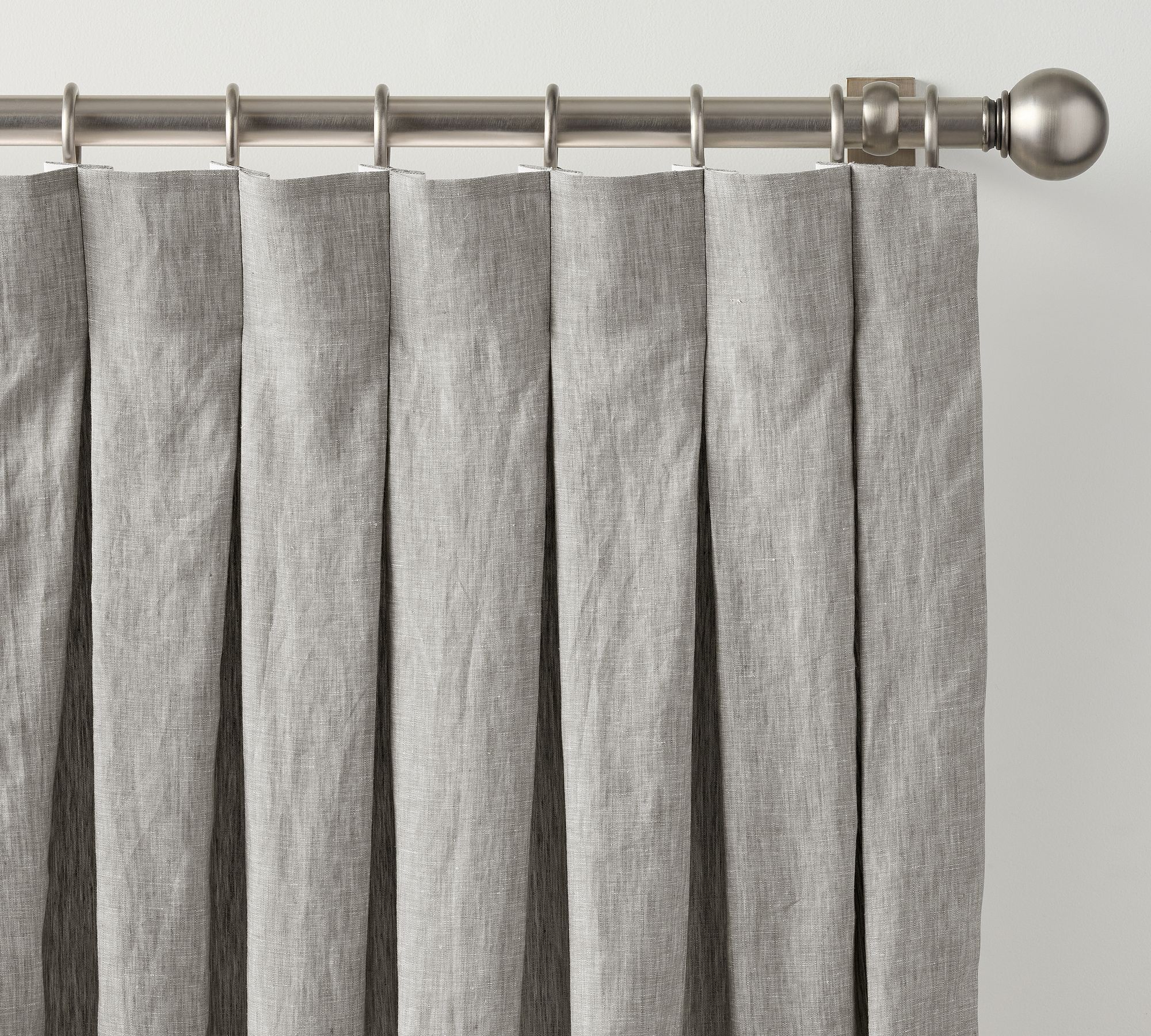 Belgian Flax Linen Inverted Box Pleat Curtian