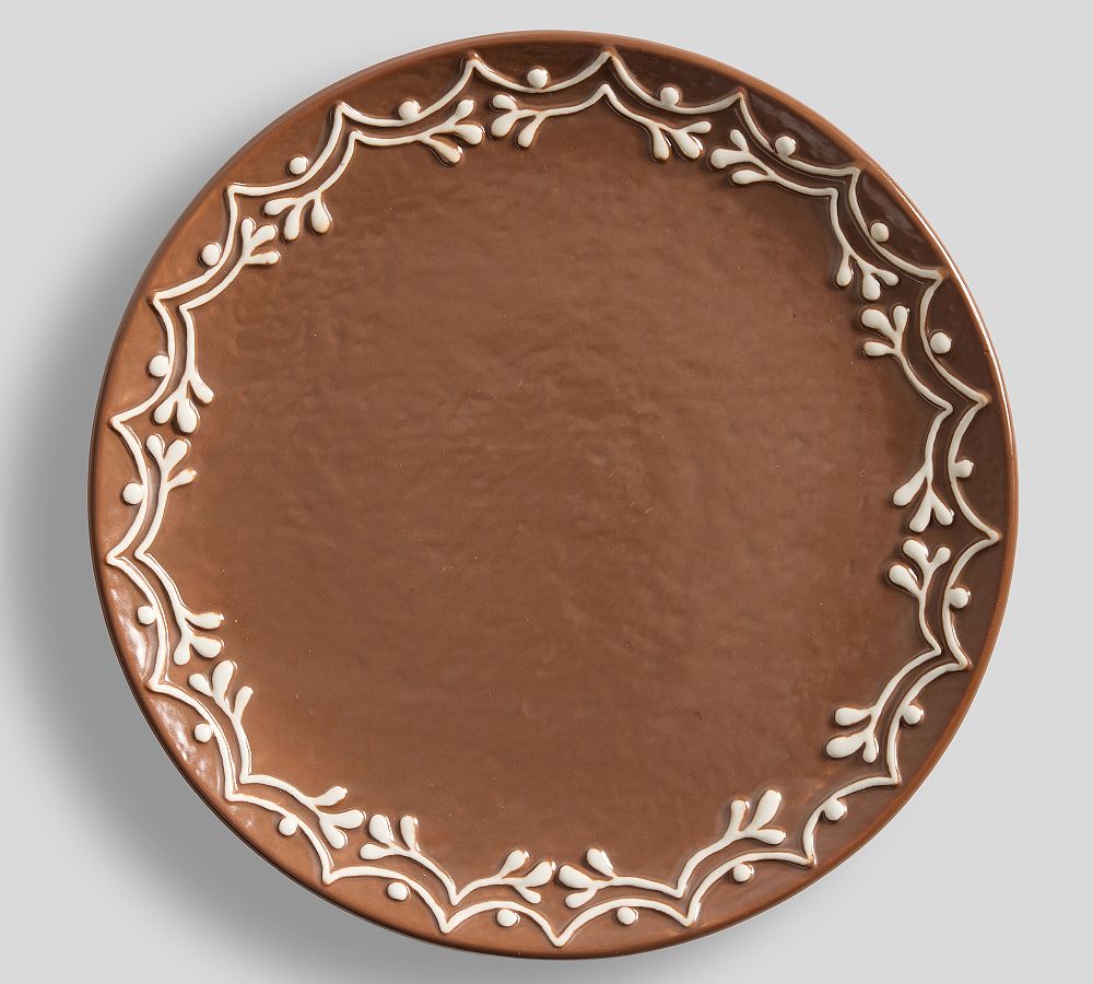 Gingerbread Stoneware Dinner Plates - Set of 4 - Brown