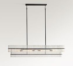 Open Box: Mallory Crystal Linear Chandelier, Grand 55" - Bronze