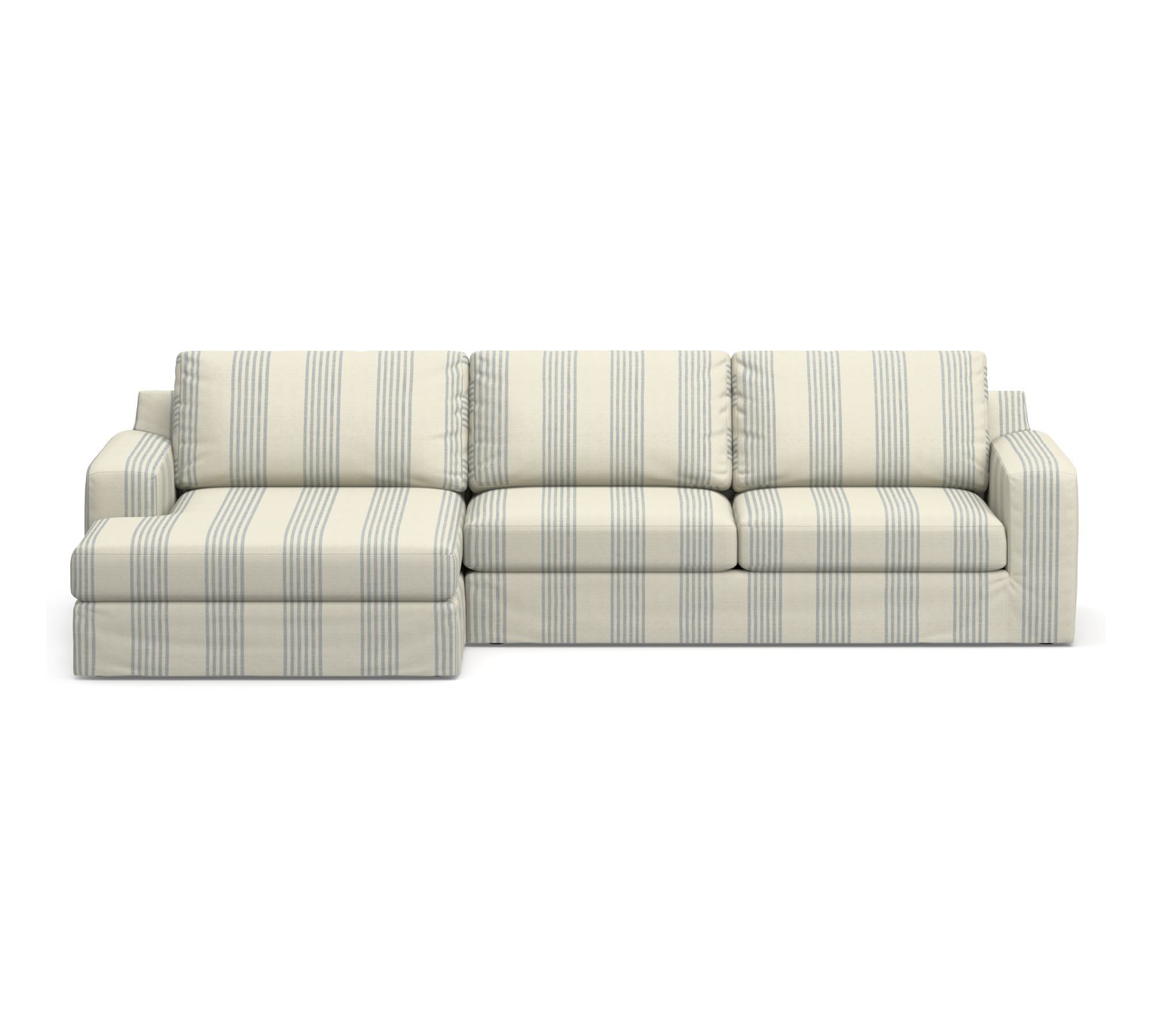 Big Sur Slipcovered 2-Piece Double Chaise Outdoor Sectional (124")