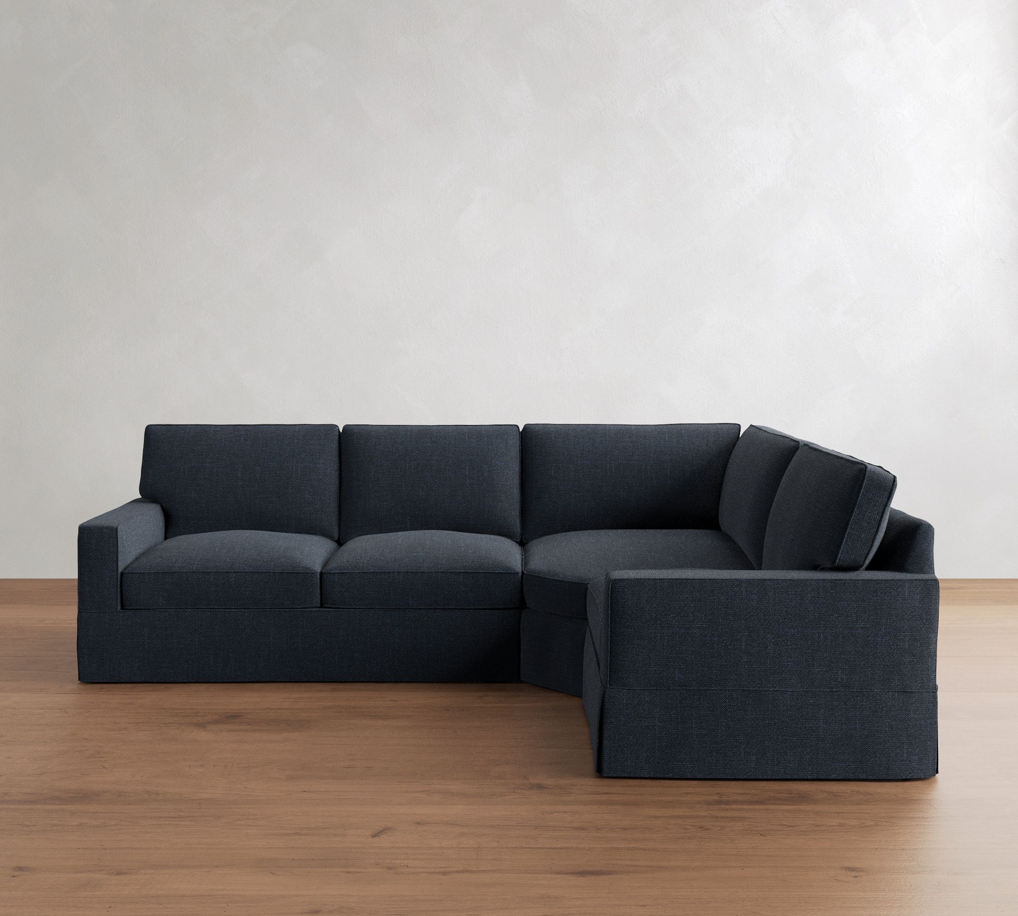 PB Comfort Square Arm Slipcovered 3-Piece Wedge Sectional (115") - thumbnail 7