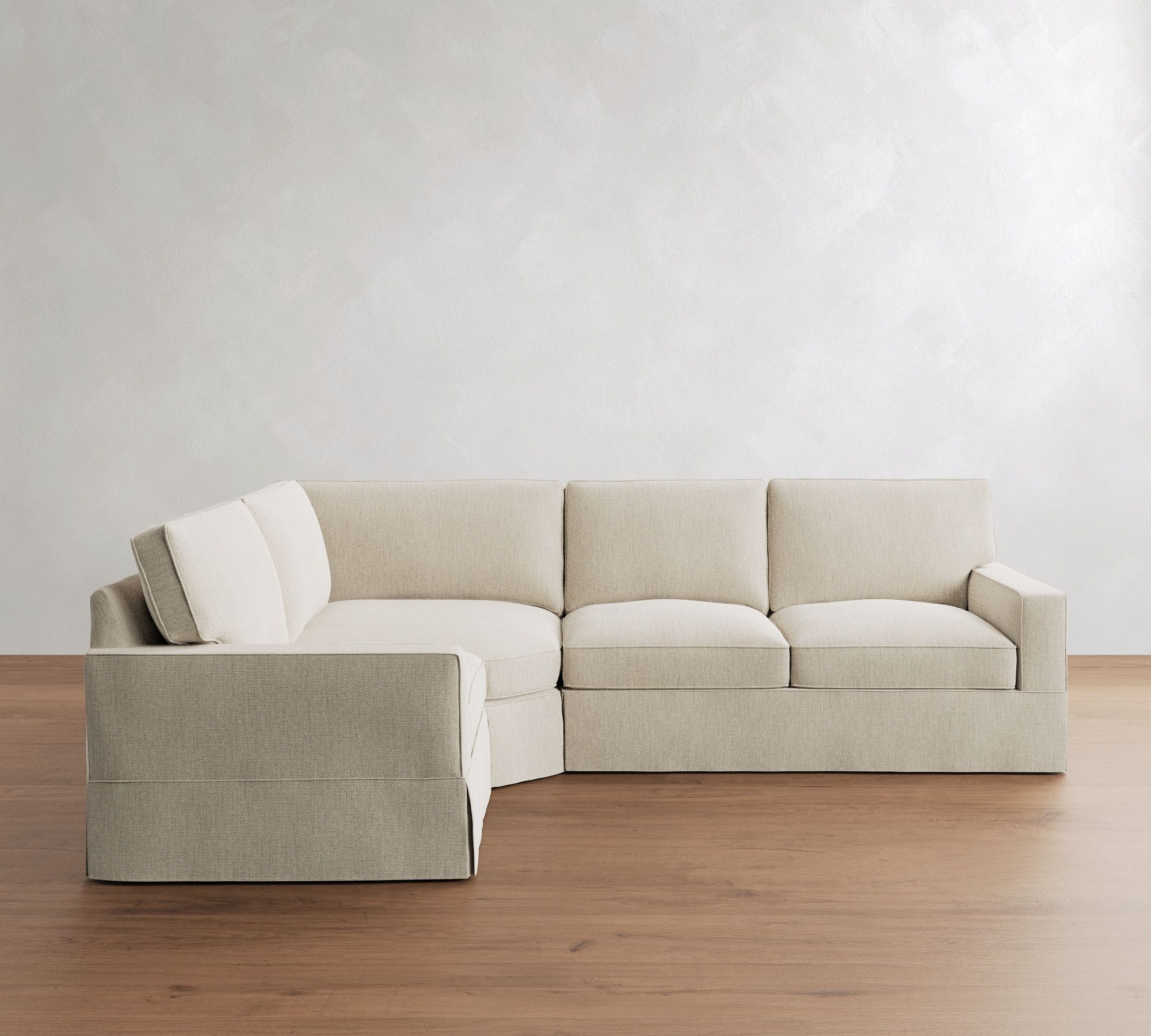 PB Comfort Square Arm Slipcovered 3-Piece Wedge Sectional (115") - thumbnail 9