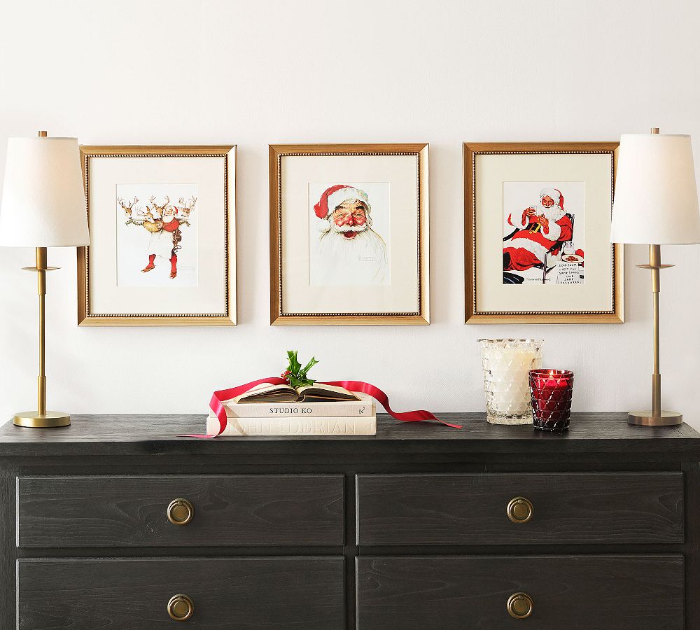 Santa's Joy Framed Print by Norman Rockwell by Pottery Barn