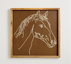 Embroidered Horse Framed Wall Art