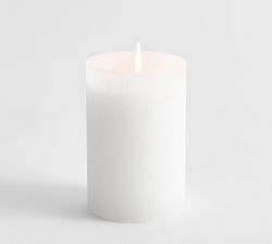 Scultpted Wax Pillar Candle - Coastal Vanilla 
