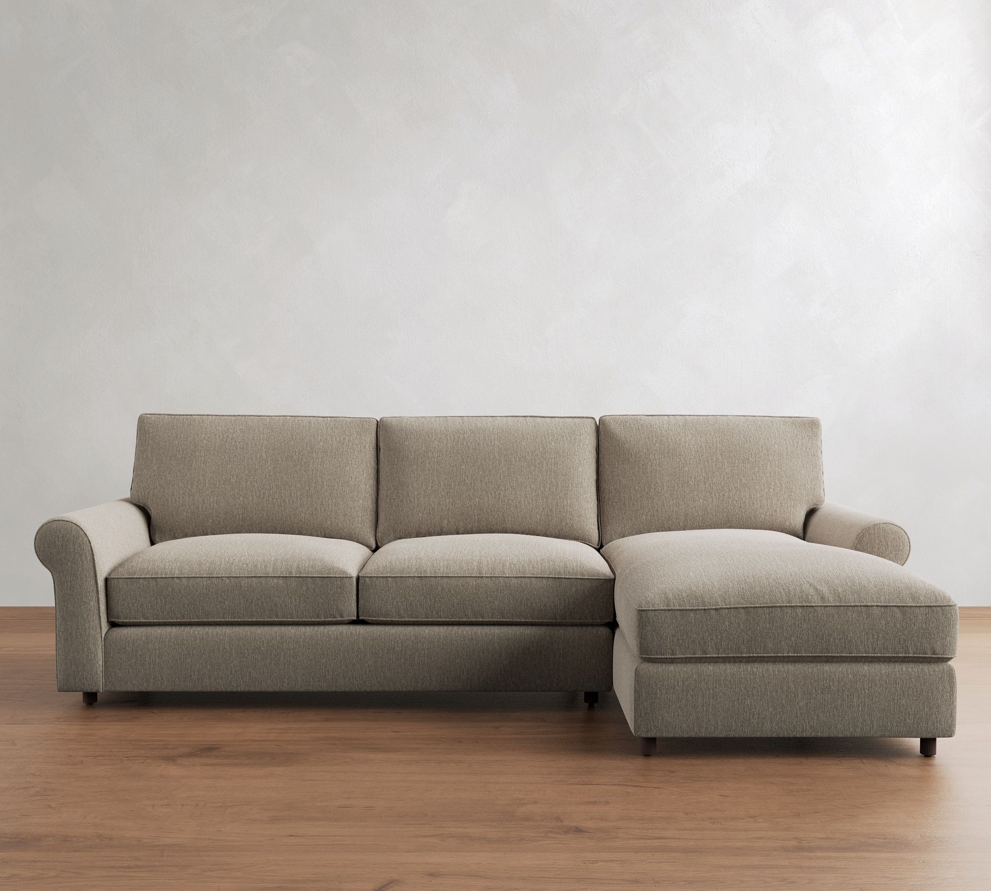 PB Comfort Roll Arm Chaise Sleeper Sectional (112") - thumbnail 4