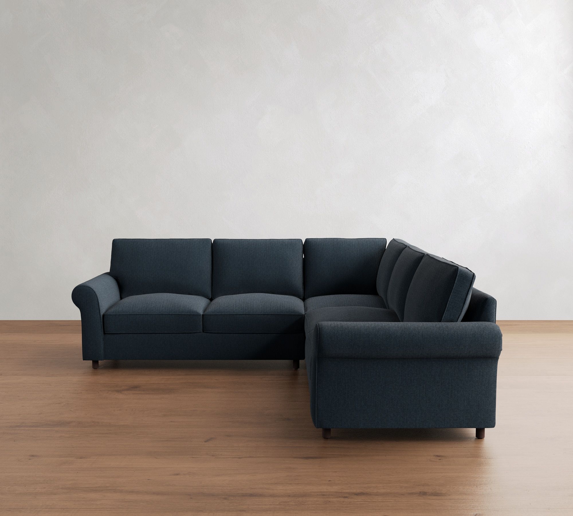 PB Comfort Roll Arm 3-Piece L-Shaped Sectional (108")