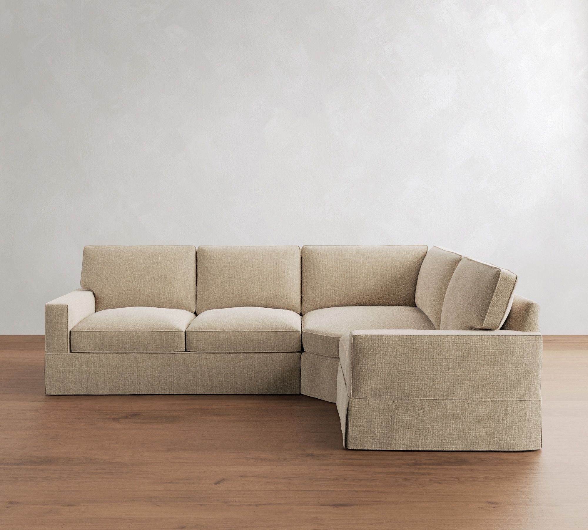 PB Comfort Square Arm Slipcovered 3-Piece Wedge Sectional (115") - thumbnail 10