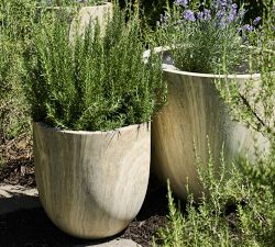Eco Stone Oversized Travertine Planter, Set of 3
