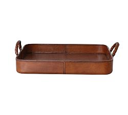 Decorative Wood and Leather Tray