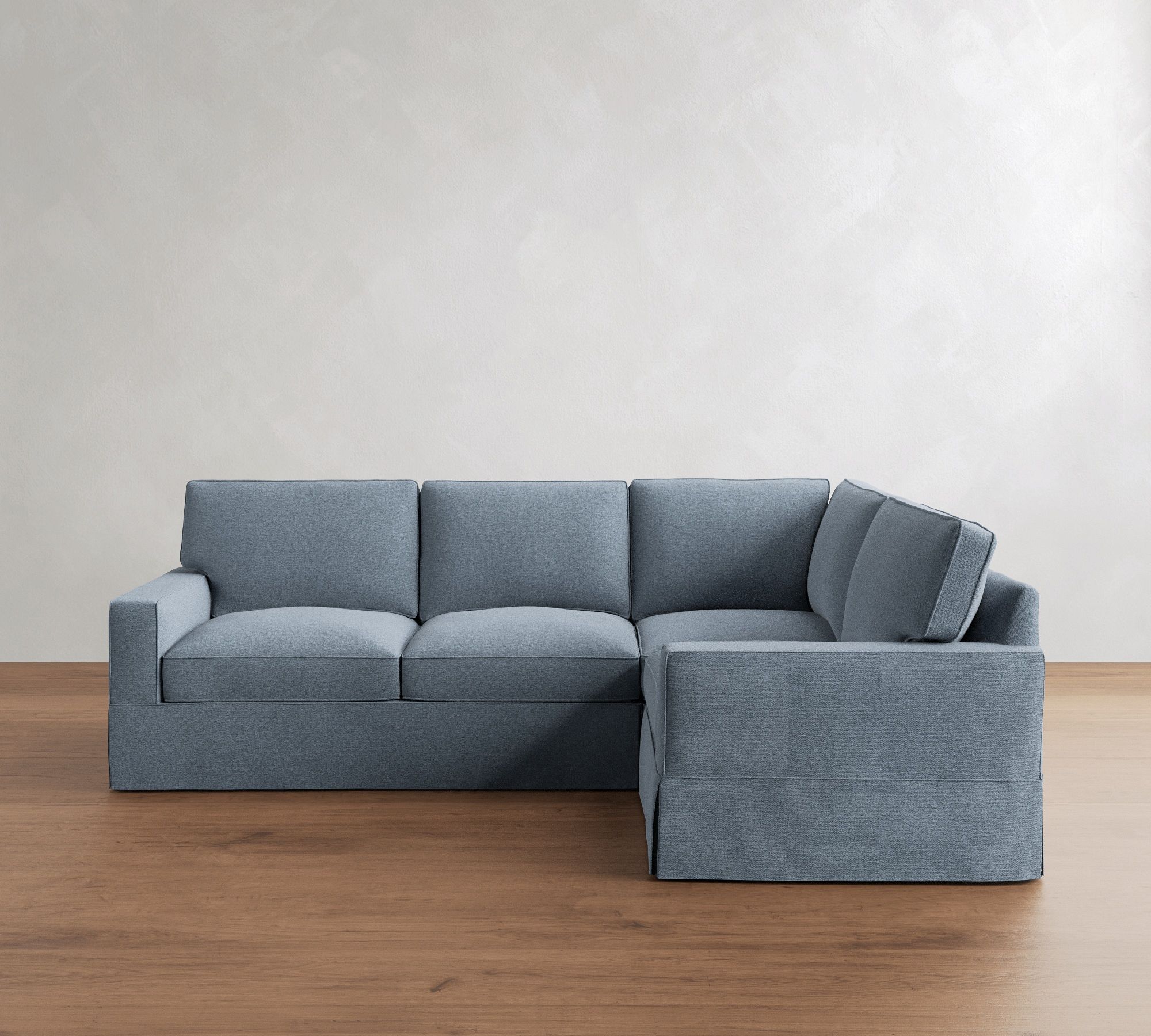 PB Comfort Square Arm Slipcovered 3-Piece Sectional (106")