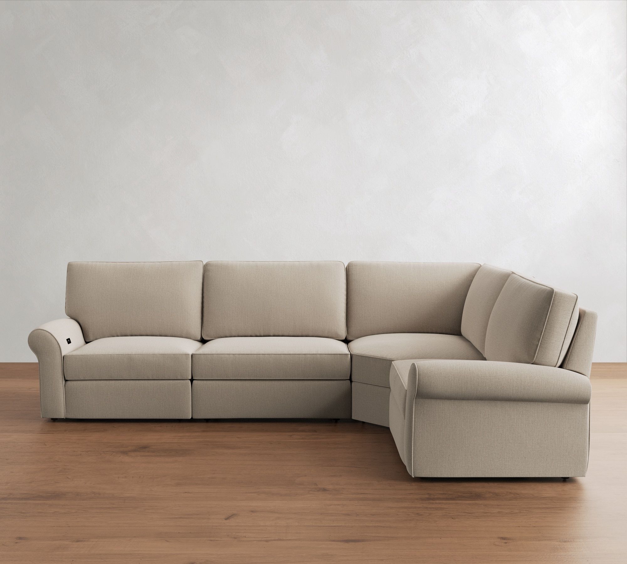 PB Comfort Roll Arm Power Reclining Reversible Wedge Sectional (122"-136")