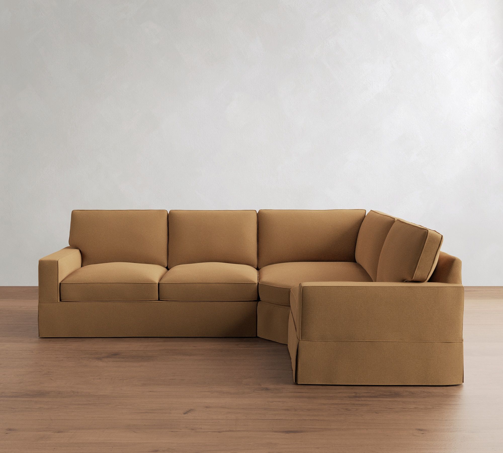 PB Comfort Square Arm Slipcovered 3-Piece Wedge Sectional (115") - thumbnail 2