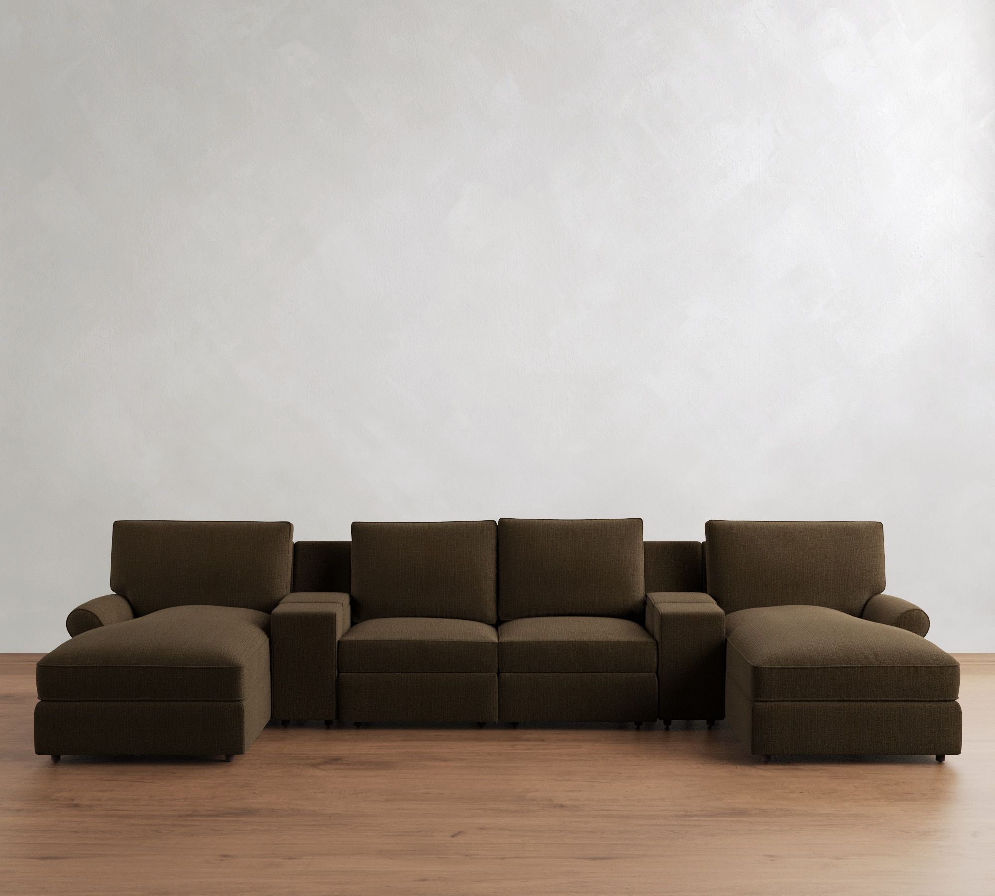 PB Comfort Roll Arm Power Reclining Double Chaise Sectional (150"178")