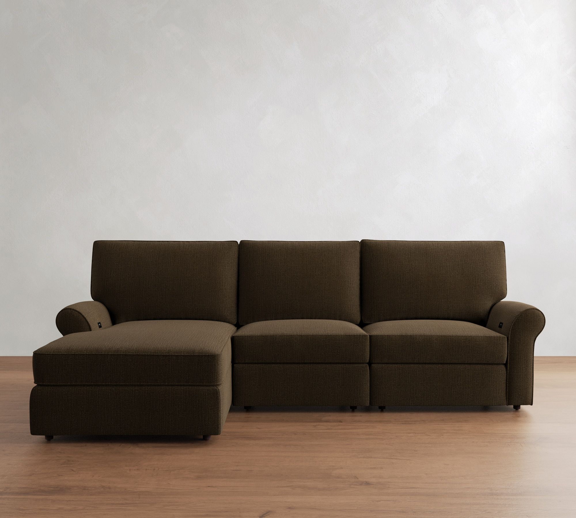 PB Comfort Roll Arm Power Reclining Chaise Sectional (118"-132")