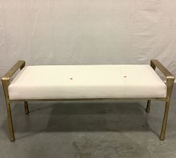 Open Box: Bodhi Bench (47.5") - Brass, Dhuri Fabric