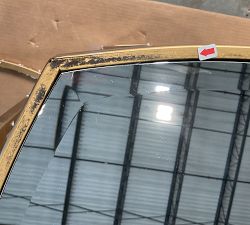 Open Box: Clara Square Glass Nesting Tables, Set of 2 - Antique Gold