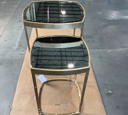 Open Box: Clara Square Glass Nesting Tables, Set of 2 - Antique Gold