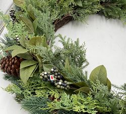 Open Box: Faux Lit Rustic Pine and Berry Wreath (38")