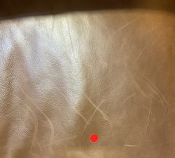 Open Box: Jake Leather Seadrift Wood Base Grand Sofa (96"W, 36"D), 3X1 - Gravel Walnut, Seadrift