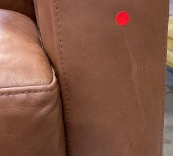 Open Box: Jake Leather Seadrift Wood Base Grand Sofa (96"W, 36"D), 3X1 - Gravel Walnut, Seadrift