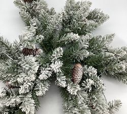 Open Box: Lit Snowflake Fir Wreath, Flocked (30")