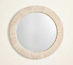 Open Box: Malibu Round Mirror (40") - White Washed