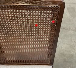 Open Box: Monty Cane Dining Chair - Performance Boucle Oatmeal, Vintage Amber