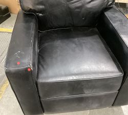 Open Box: PB Comfort Square Arm Leather Power Swivel Glider Recliner - Vintage Midnight