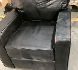 Open Box: PB Comfort Square Arm Leather Power Swivel Glider Recliner - Vintage Midnight