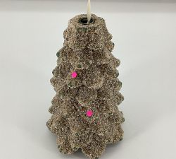 Open Box: Premium Flickering Flameless Tree Candle, Large (9"H) - Green Spruce