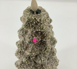 Open Box: Premium Flickering Flameless Tree Candle, XL (13"H) - Green Spruce