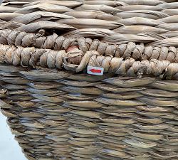 Open Box: Seagrass Handcrafted Divided Hamper - Grey Wash