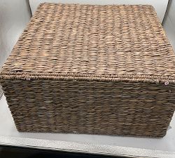 Open Box: Seagrass Handcrafted Divided Hamper - Grey Wash