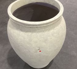 Open Box: Sienna Fiber Stone Outdoor Planter, Large (19.75"D x 24"H) - Ivory