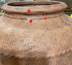 Open Box: Sienna Fiber Stone Outdoor Planter, Tall Urn 23"D x 30"H - Terracotta