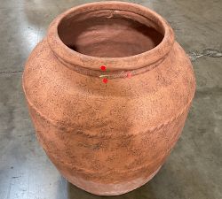 Open Box: Sienna Fiber Stone Outdoor Planter, Tall Urn 23"D x 30"H - Terracotta