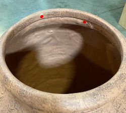 Open Box: Sienna Fiber Stone Outdoor Planter, Tall Urn 23"D x 30"H - Terracotta